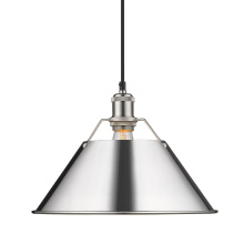 Golden 3306-L PW-CH - Yep by Golden Lighting Orwell 1-light 14in Pendant in Pewter and Chrome shade